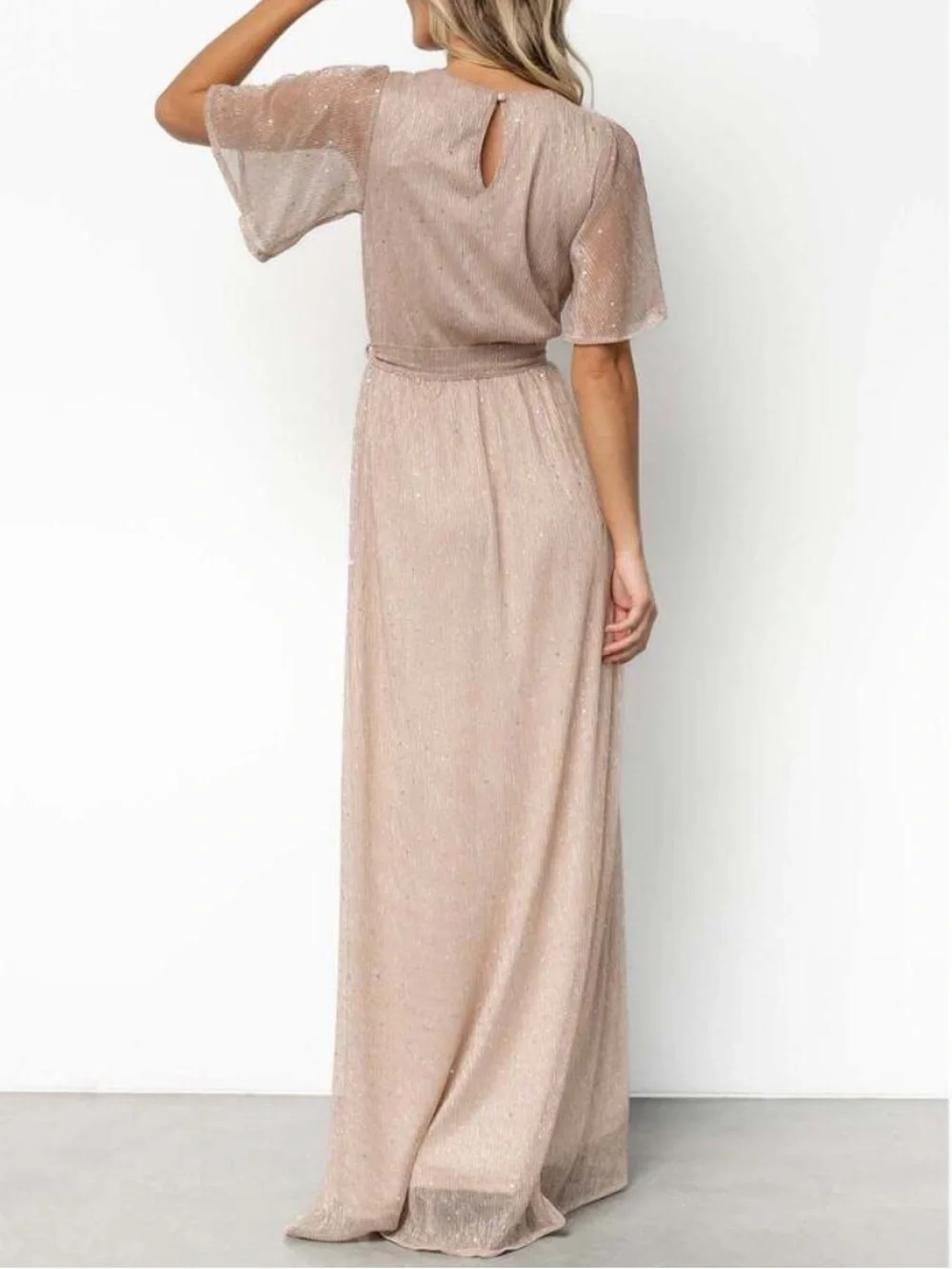 Baltic Born Grace Sparkle Gown Champagne Sequin Maxi Dress XXXL